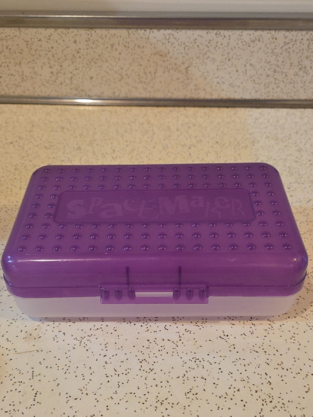 Eldon SpaceMaker 90s Y2K VTG Purple Plastic Storage Pencil Box